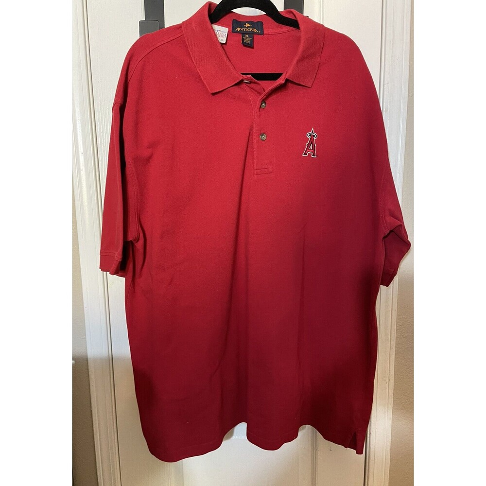 Vintage Antigua Los Angeles Angel Polo Men’s XL Red  Embroidered 100% Cotton